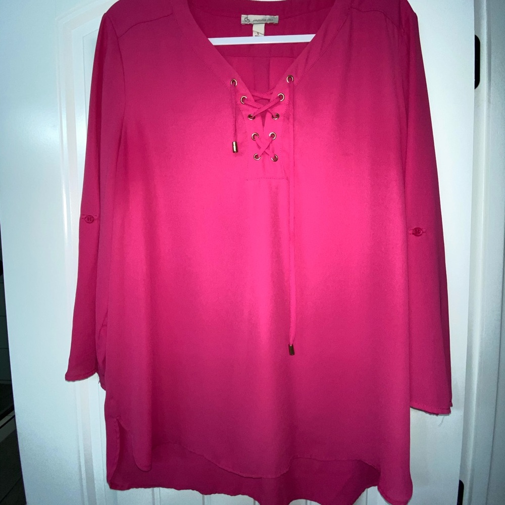 DressBarn hot pink top size large